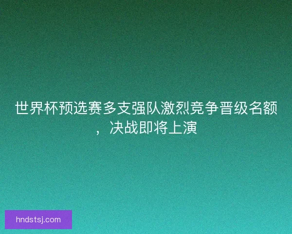 世界杯预选赛多支强队激烈竞争晋级名额，决战即将上演